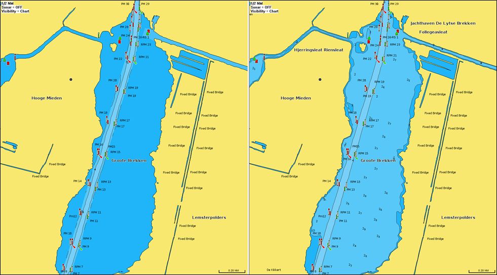 Grote Brekken in der 2021er Darstellung als Navionics Seekarte